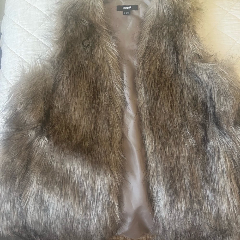 Faux Fur Vest in Gray by Exhilaration